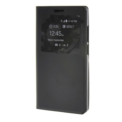 

MOONCASE Window View Design Slim Leather Side Flip Bracket Back Case Cover for 1+ OnePlus Two 2