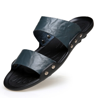 

2018 Summer New Style Fashion Leather Sandals Slip Plus Size Sandals&Slippers Beach Shoes