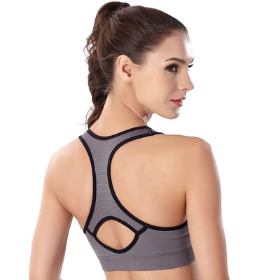 

Jingdong supermarket] Arctic cashmere sports brass shock running anti-emptied vest girls underwear gather no steel bra bra yoga sleep scarred 7804 lake blue