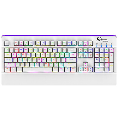 

RK ROYAL KLUDGE Pro104RGB Edition Полноцветная игра с подсветкой Механическая клавиатура Белый красный вал