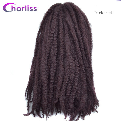 

Chorliss 18" Ombre Synthetic Braiding Hair Extensions Afro Kinky Twist Braids Hair Bundles Crochet Braids 100gpack Burgundy 1pc