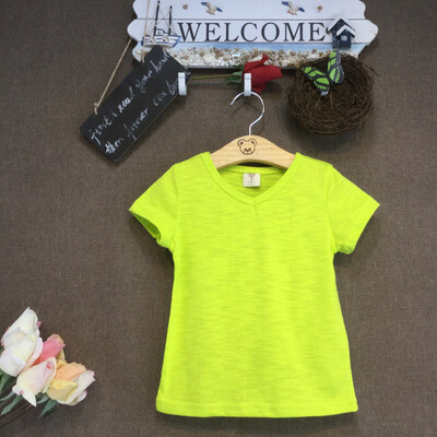 

Little Bitty 2017 summer pure t shirt kids child short sleeve clothes t-shirts baby girls children t shirts solid color