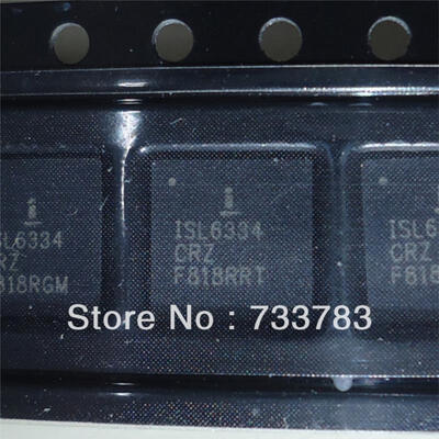 

10pcslot ISL6334CRZ ISL6334 VR111 4-Phase PWM Controller with Light Load Efficiency Enhancement&Load Current Monitoring Features