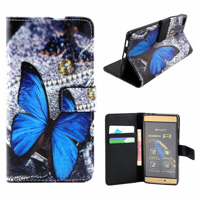 

OONCASE Cute Pattern держателя Кожаный бумажник флип карты с Kickstand Чехол для Huawei Ascend P8