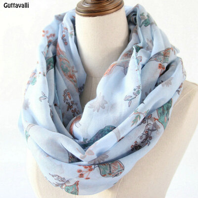 

Guttavalli Women Charm Birds Animal Ring Shawl Vintage Stripe Chevron Loop Scarf Soft Bohemia Геометрические цветы Бесконечные шарфы