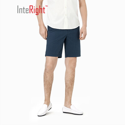 

INTERIGHT casual shorts mens cotton twill washed casual pants Navy 34