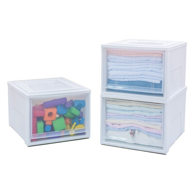 

Alice IRIS closed container green plastic storage drawer storage box BC500D transparent white 4050295cm 3 Pack