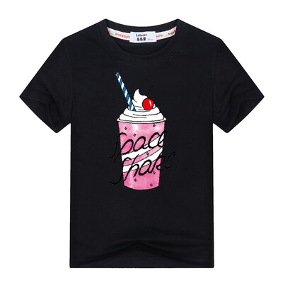 

Лучшая подруга Летняя повседневная футболка Девушки Круглая Шея Белые Тис Топы Девочка Мальчик Мороженое Картофель Печать Чистая Х