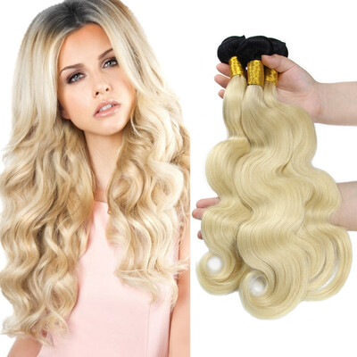 

Nami Hair Ombre 3 Bundles 1b613 Blonde Brazilian Human Hair Body Wave Two Tone Color 10"-22" T1B Blonde Human Hair Weave
