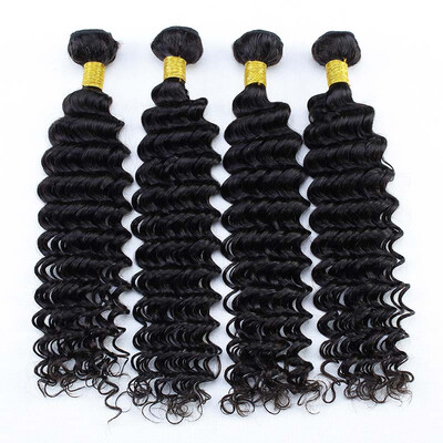 

PASSION HAIR Malaysian Virgin Hair Deep Wave 4 Bundles 8A Grade Human Hair Weave Deep Wave 4 Bundles Hair Extension Natural Color