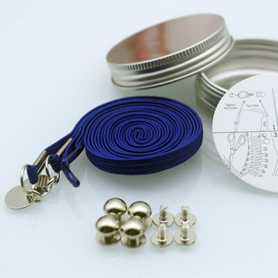 

JUP 12 Pairs Sneakers Shoelaces Locking Shoe Lace High-grade Metal Box Packaging Lazy People Without Strong Elastic Lace Without