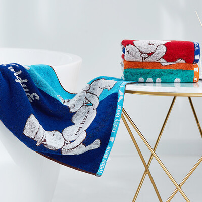 

Jie Liya Grace Teddy Bear Cool Collision Towel 105Gbar 7634cm Soft absorbent child adult cotton couple wash face towel family value three pieces