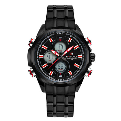 

Men Luxury Brand Full Steel Quartz Clock Digital LED Wristwatch Army Military Sport Watch NAVIFORCE 9049