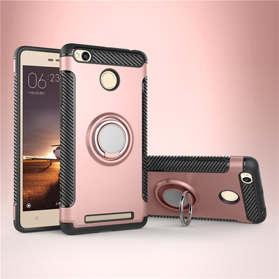 

Xiaomi Redmi 3S455 Plus Armor Car Magnetic Suction Ring Bracket Silicon TPU Hard PC Phone Case