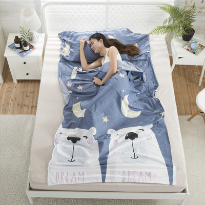 

Wolf walker dirty sleeping bag cotton portable travel tourist hotel hotel anti-dirty sheets adult indoor bear powder 200230cm LXZ-2033
