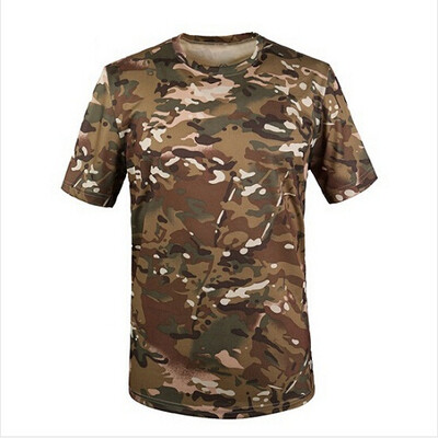 

Футболка Мужчины Лето на открытом воздухе Охота Камуфляж дышащий армии Тактические сетки Футболка Военные Quick Dry Спорт Camo Открытый Тис