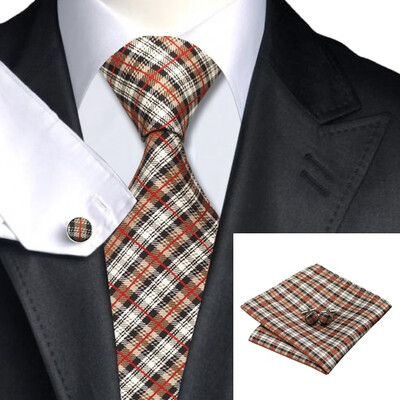 

2016 New Hot selling Vogue Men Silk Tie Set High Quality 100 Silk Necktie Handkerchief Cufflink Set for Formal Wedding Party
