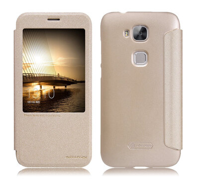 

MOONCASE Window View Design Side Flip Premium PU Leather Case Cover for Huawei G8 5.5 inch