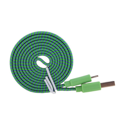 

3610Ft Durable Braided Flat 8Pin Double-sided USB Data Sync Charger Cable Cord for iPhone 5 5S 6 6S Plus iPad 4 5 Air iOS9