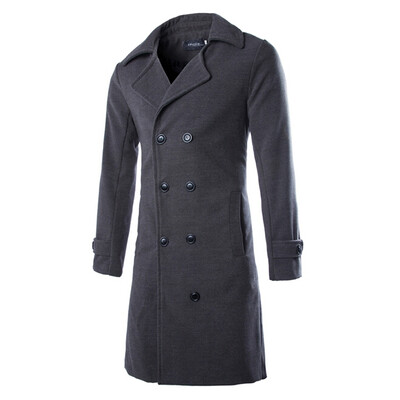 

Zogaa Men's Wool Coat Slim Double-breasted