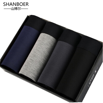 

2018 Panties Mens 4Pcs\lot Underwear Modal Boxers Men Sexy Boxers Ventilate Oversized male Boxers
