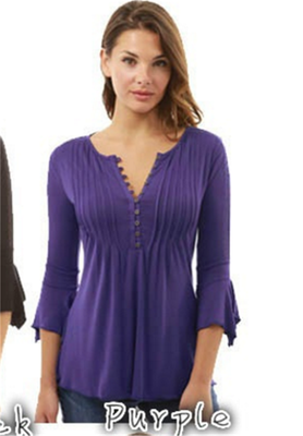 

Womens Casual Feminine Pin-Tucked Shirt