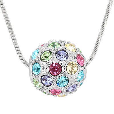 

Austrian Round Crystal Ball Necklace Pendant For Women High Quality Famous Jewelry Birthday Gift 5927