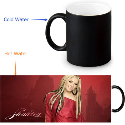 

shakira 350ml / 12oz Heat Reveal Mug Color Change Чашка кофе Чувствительные морфинг-кружки Волшебная чашка для чайных чашек