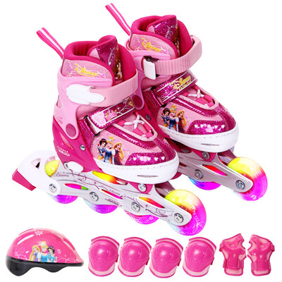 

Disney children's skate shoes suit adjustable flash men and women breathable skates Princess DCY41037-D 27-30