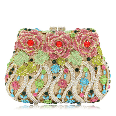 

Milisente Дамы цветок вечерние сумки ёенщин кристалла мешок ёенский свадьба сцепление световой стиль участник кошелек