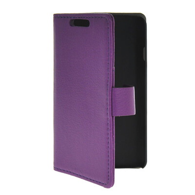 

MOONCASE Slim Leather Side Flip Wallet Card Holder Pouch with Kickstand Shell Back Case Cover for LG F70 Purple