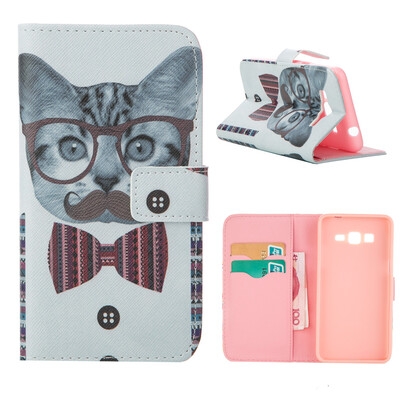 

MOONCASE Case for Samsung Galaxy Grand Prime G530 Flip Leather Foldable Stand Feature Case Cover [Pattern series] /a10