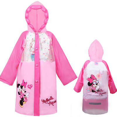 

Disney Disney children raincoats boys&girls rain pirate book bag thickening cartoon primary school students raincoat 1007 Minnie powder