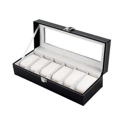 

6 Grid Slots Wrist Watches Gift Case Jewelry Display Boxes Storage Holder