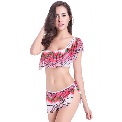 

Explosive High-end Sexy Lotus Leaf Bikini Set
