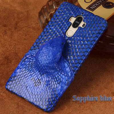 

Genuine Leather Phone Case For HUAWEI Mate 9 Case Snake Head Rear cover For P10 P20 Pro Back Cover