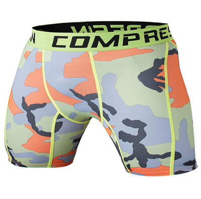 

male Tight training motion Bodybuilding shorts moisture absorption Perspiration Fast drying Run camouflage shorts Tight trousers
