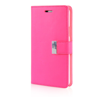 

MOONCASE Leather Side Flip Wallet Card Slot Pouch Stand Shell Back ЧЕХОЛ ДЛЯ Samsung Galaxy Note 4 N9100 Hot pink