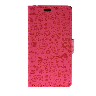 

MOONCASE Cute Little Witch Leather Side Flip Wallet Card Holder Stand Pouch ЧЕХОЛ ДЛЯ Sony Xperia Z3 Hot pink