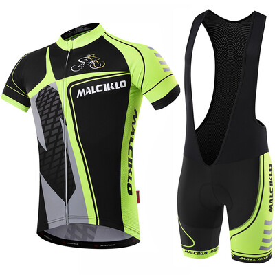 

Malciklo 2018 new products Summer Men Cycling Jersey Bib Tights Short Rompers Bike Compression Suits Quick Dry