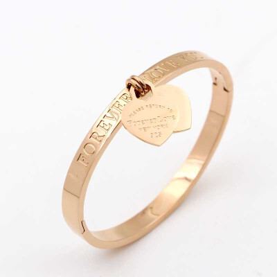 

Foreign trade love bracelet jewelry Fashion exquisite forever love double heart bracelet women titanium steel rose gold bracelet