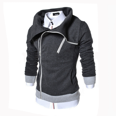 

Zogaa Korean Mens Hoodie Casual Thick Lapel Slim