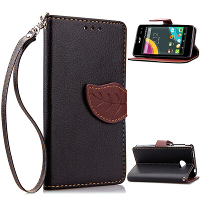 

MOONCASE [Leaves Magnetic] Wrist Strap Flip PU Leather Wallet Card Pouch Bracket Stand Back Case Cover for Acer Liquid Z220