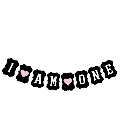 

Fanlus Sweet Heart First Birthday Cake Topper -"One"- Decoration & First Birthday-"I Am One"- Banner For Baby Girl