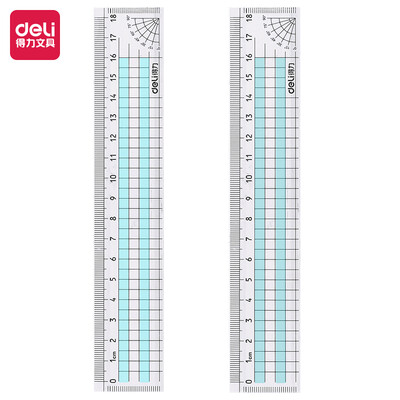 

Deli deli 18cm office student multi-function drawing drawing scale plastic ruler 71995