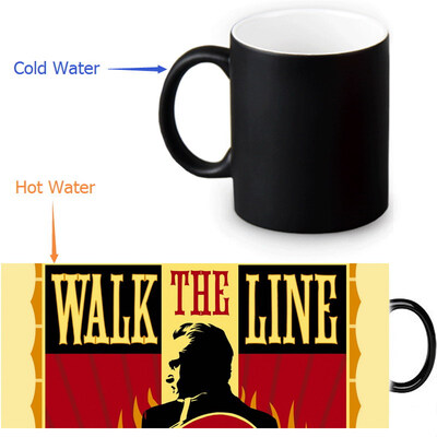 

Johnny Cash Morphing Mug Color Change Tea Cup Magic Milk Coffee Mug
