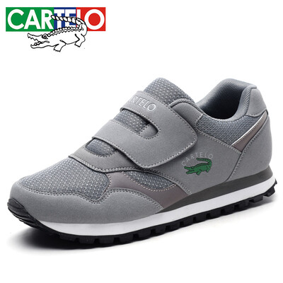 

Cartier crocodile CARTELO middle-aged walking shoes mens sports health elderly shoes casual soft bottom four seasons non-slip shoes OLD102 gray 40