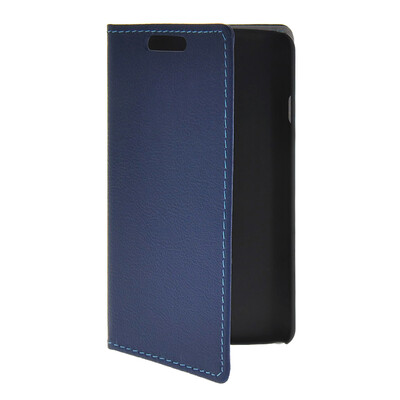 

MOONCASE Slim Leather Side Flip Wallet Card Holder Pouch with Kickstand Shell Back Case Cover for LG F70 Blue