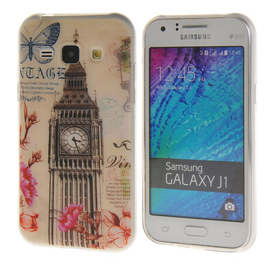 

MOONCASE Clock Tower Pattern Soft Silicone Gel TPU Flexible Shell Protective Case Cover for Samsung Galaxy J1 a04