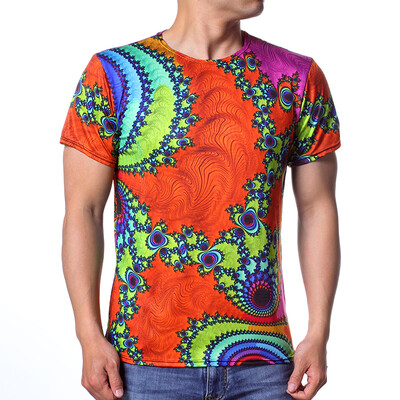 

Mens Contrast Color Short Sleeved O-Neck Pullover T-Shirts